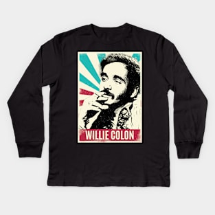 Vintage Retro Willie Colon 80s Kids Long Sleeve T-Shirt